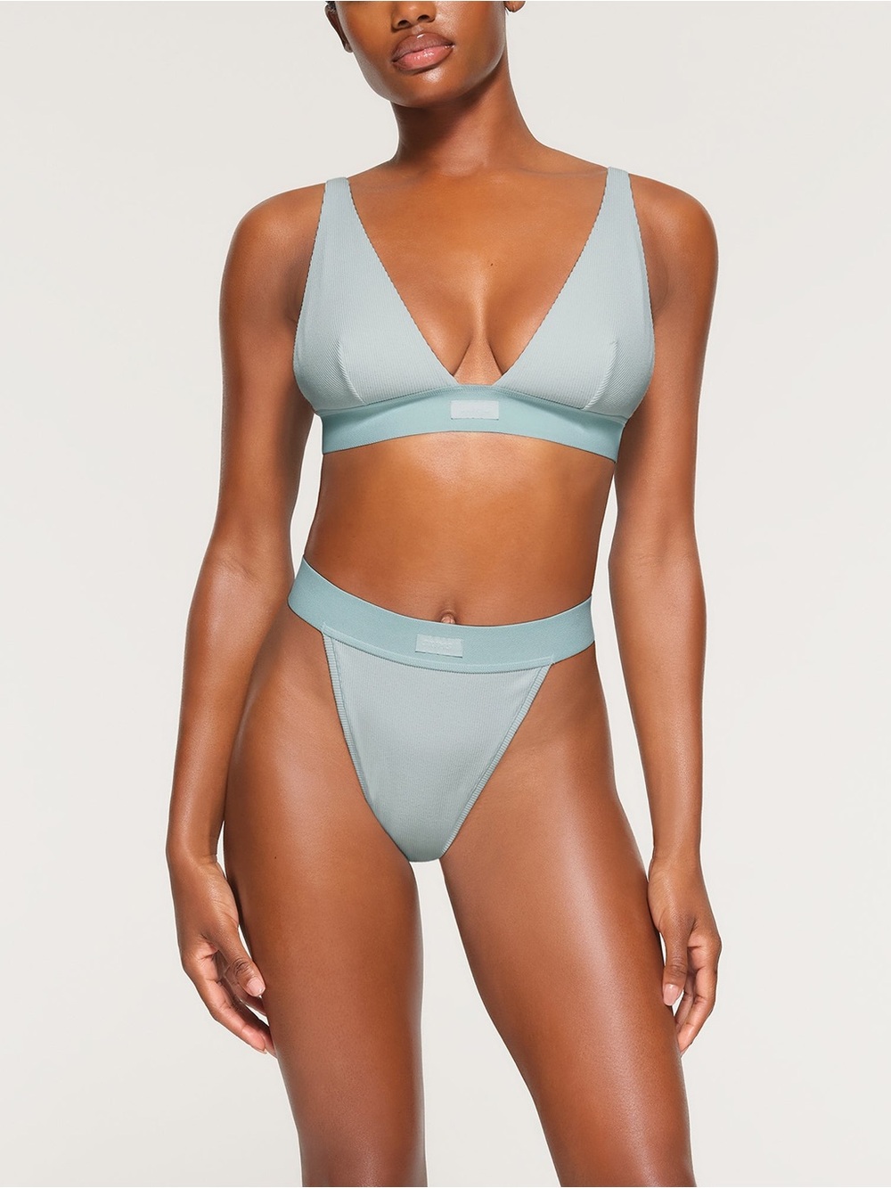 NWT - Skims Rib Knit Thong Small